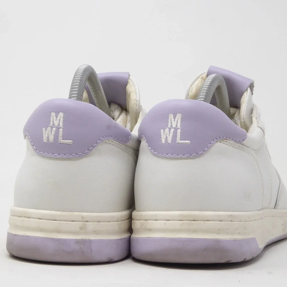 Madewell Women Court Sneakers White Lavender Purple MWL Court Sneaker 10M